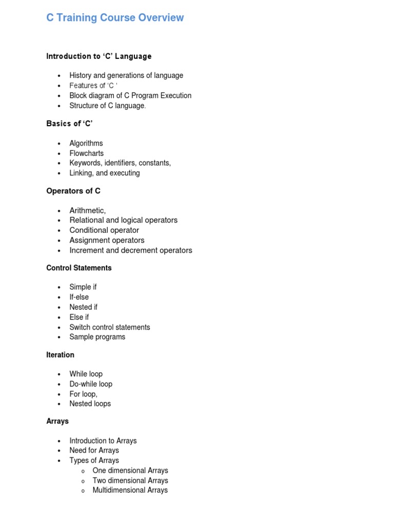 C & C++Training Program | PDF | C (Programming Language) | C++