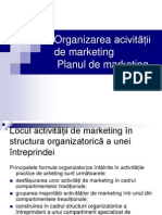 Organizarea Activitatii de Marketing Si Planul de Marketing