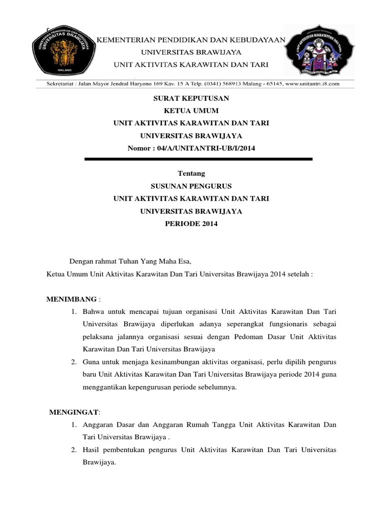 Contoh Surat Keputusan Pengurus Cara Pendirian Perkumpulan Serta Syaratnya.