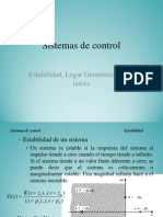 Sistemas Control Estabilidad y Lugar Geometrico Raices Presentacion Powerpoint