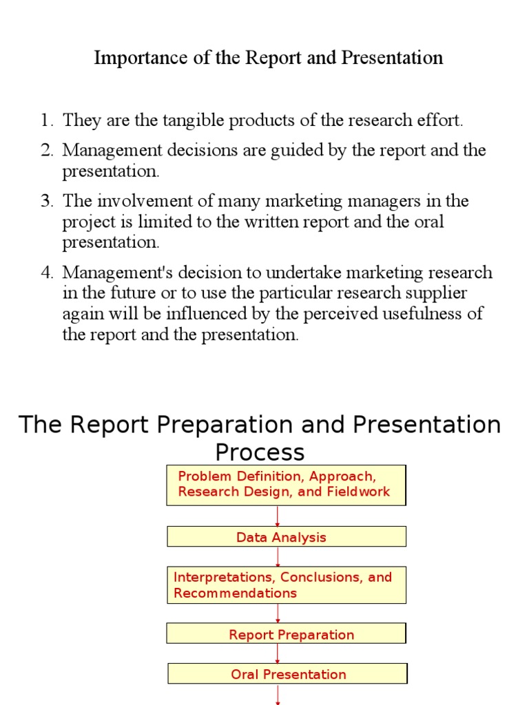 importance of project report presentation