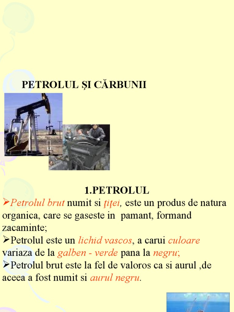 Petrolul Şi cĂrbunii