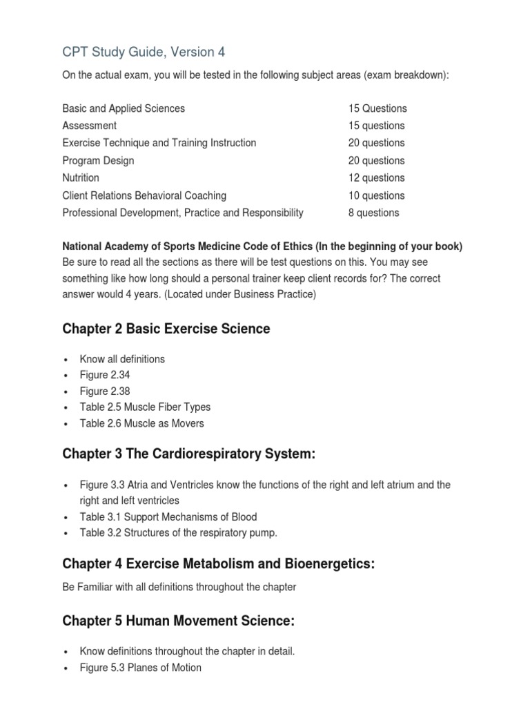 CPT Study Guide PDF Strength Training Dietary Supplements