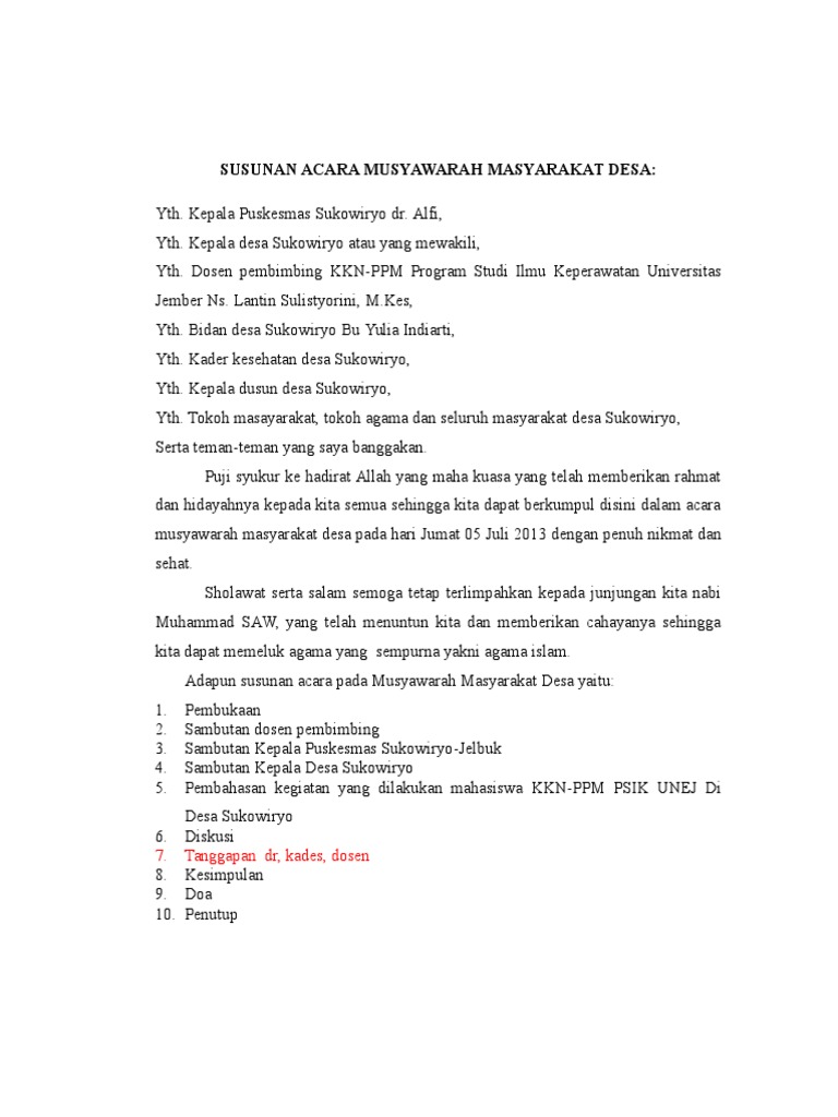 Kumpulan Teks Pembawa Acara Rapat Musrenbang Terbaru Dan Terbaik Kumpulan Contoh Teks Mc