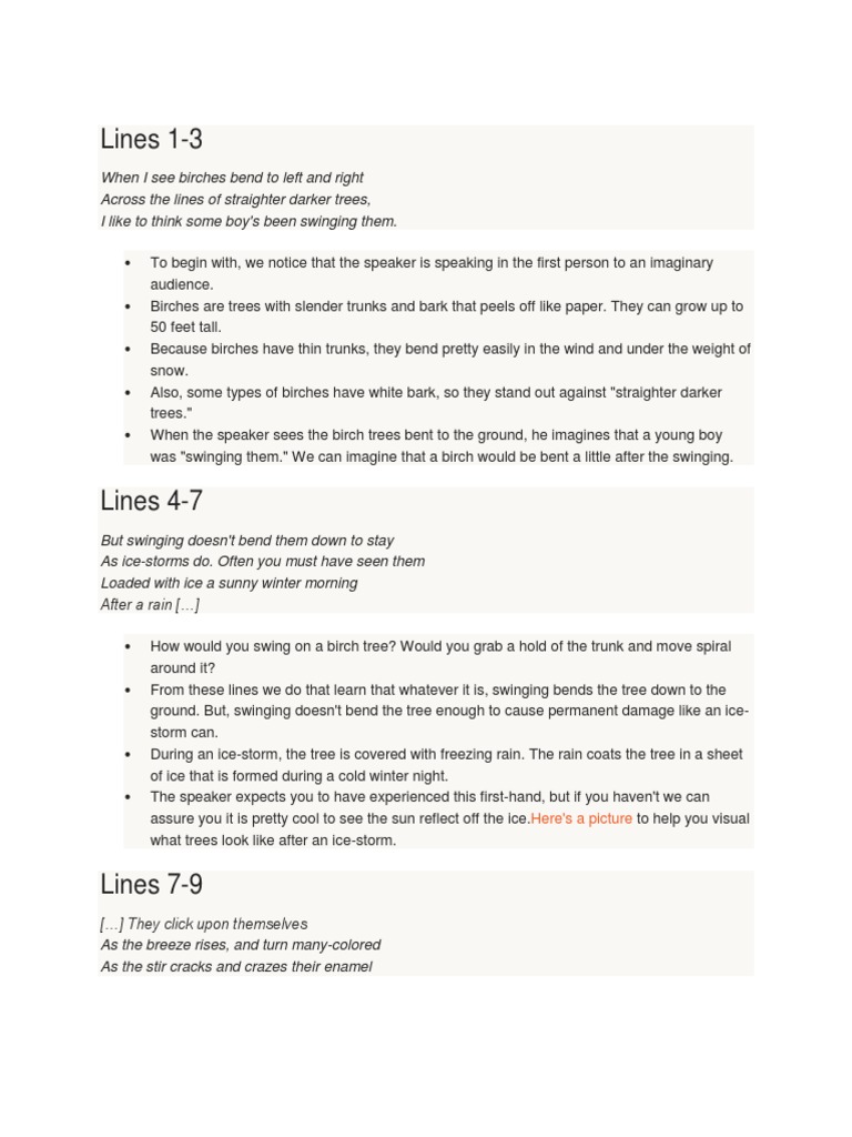 Theme of birches image