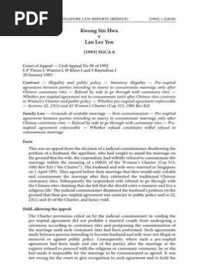 Kwong Sin Hua v Lau Lee Yen (CA, 1993)
