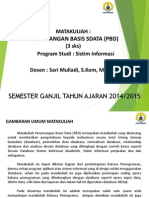 Materi Kuliah Perancangan Basis Data Semeter Ganjil Ta 2014-2015