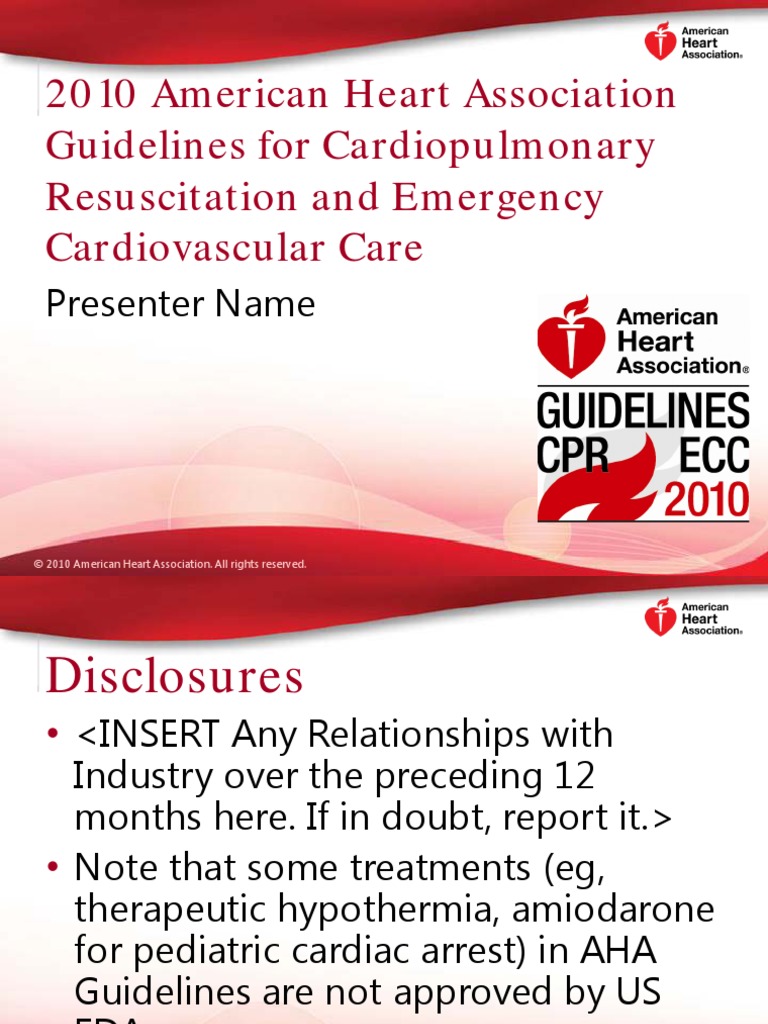 Acls Aha 2010 | PDF | Cardiopulmonary Resuscitation | Internal Medicine
