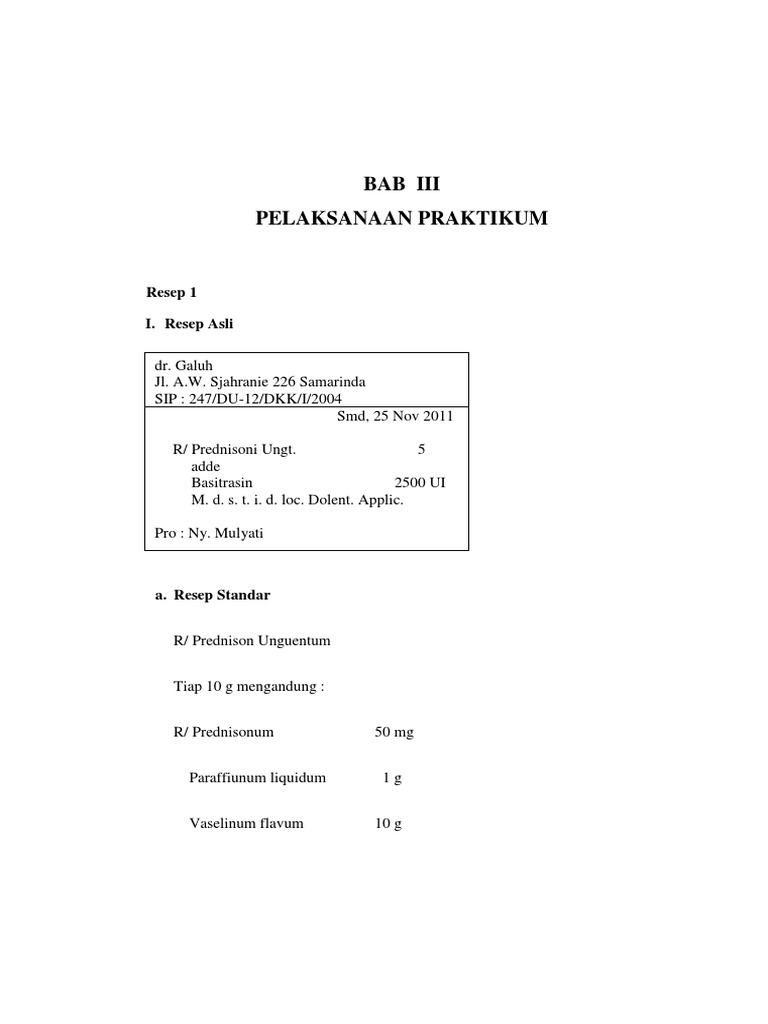 Pelaksanaan Praktikum Salep Pdf