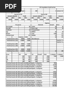 Fun Run Budget Proposal Microeconomics Economies