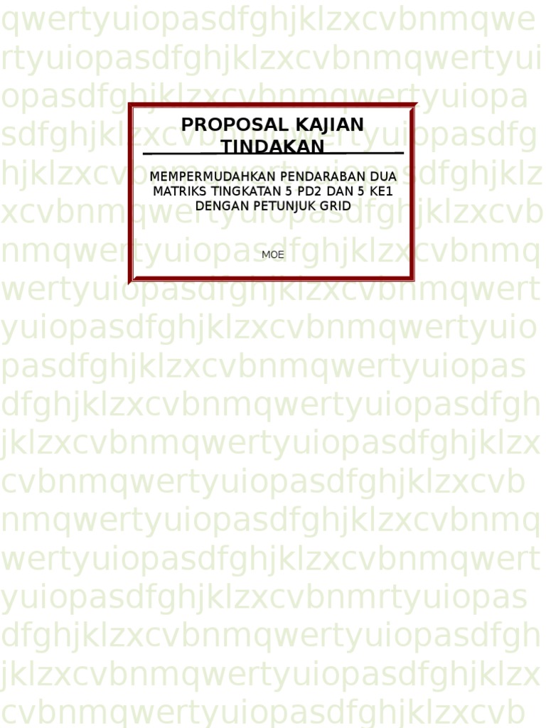 Proposal Kajian Tindakan Matematik ting. 5