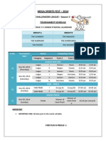 Tournament Match Schedule