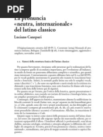 La Pronuncia "Neutra, Internazionale" Del Latino Classico