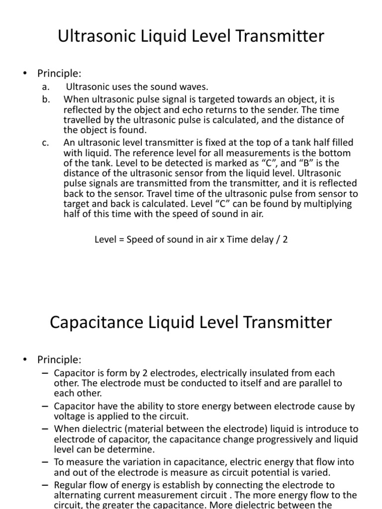 Ultrasonic Liquid Level Transmitter | PDF | Capacitor | Pressure