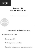 Lecture 12 Polish Notation PDF