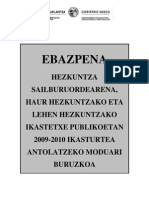 Ejgv 2009 - 2009-2010 Ikasturte Hasierako Ebazpena
