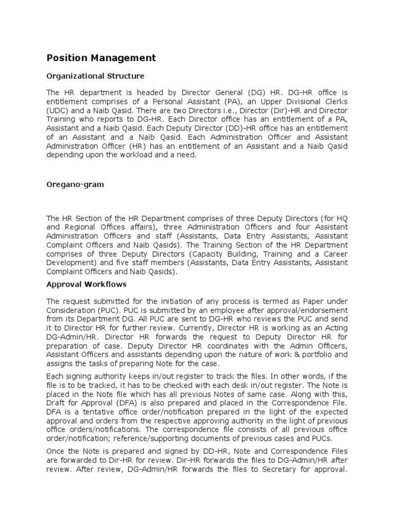 Position Management: Organizational Structure | PDF | Government | Business