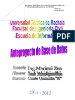 Anteproyecto de Base de Datos