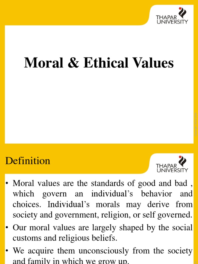 2 Moral & Ethical Values Morality Value (Ethics)