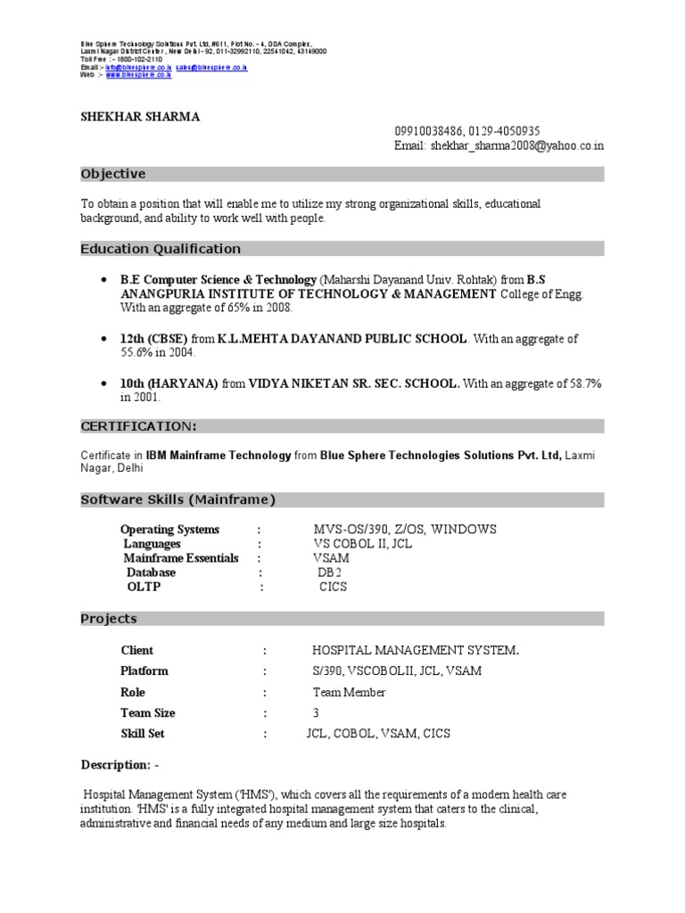 Shekhar Resume | PDF | Computing | Software