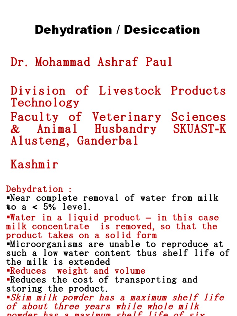 Dehydration of Milk PDF Powdered Milk Milk