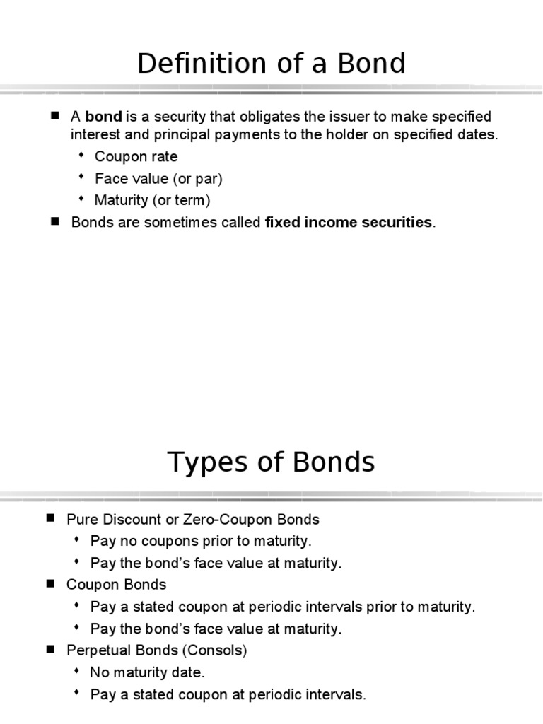 Definition of A Bond PDF Government Bond Bonds (Finance)