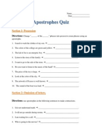 Apostrophes Practice Quiz