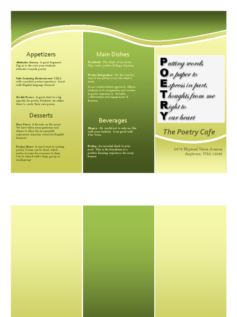 Menu | PDF | Language Arts & Discipline