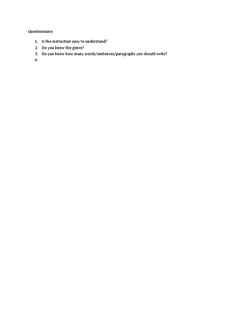 Questionnaire | PDF