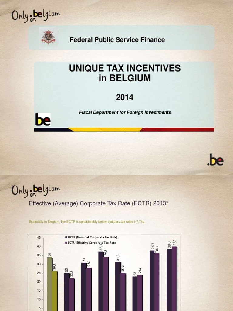 Unique Tax Incentives in Belgium' PDF Tax Deduction Corporate Tax