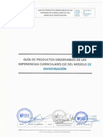 Guia de Productos Observables de Las Asignaturas Ejes Del Modelo Curricular de Investigación