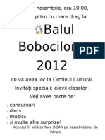 Anunt Balul Bobocilor