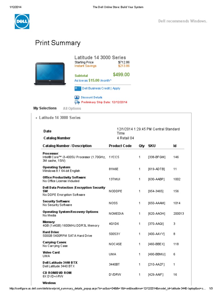 The Dell Online Store Build Your System Dell Online Shopping