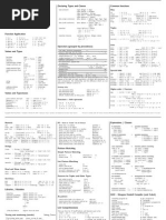 Basic Haskell Cheat Sheet: Declaring Types and Classes Common Functions