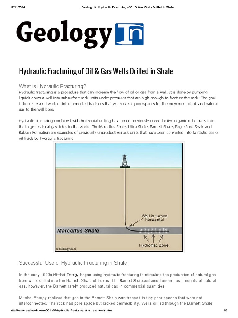 Hydraulic Fracturing in Shale Gas Production | PDF | Hydraulic ...