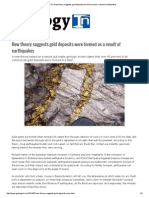Geology IN - New Theory Suggests Gold Deposits Were Formed As A Result of Earthquakes PDF