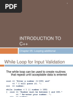 Introduction To C++: Chapter 05: Looping Additional