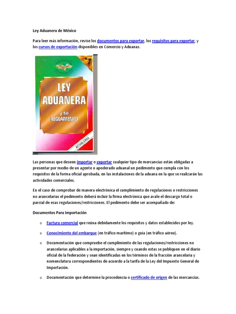 Ley Aduanera de México
