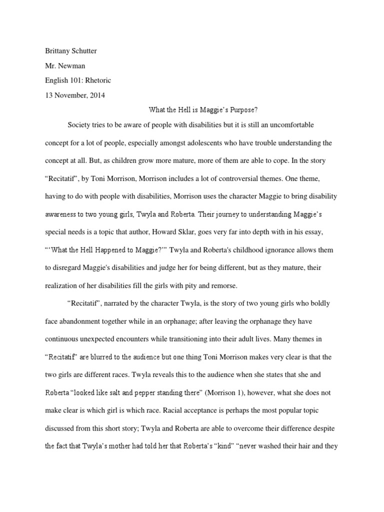 Race in recitatif picture