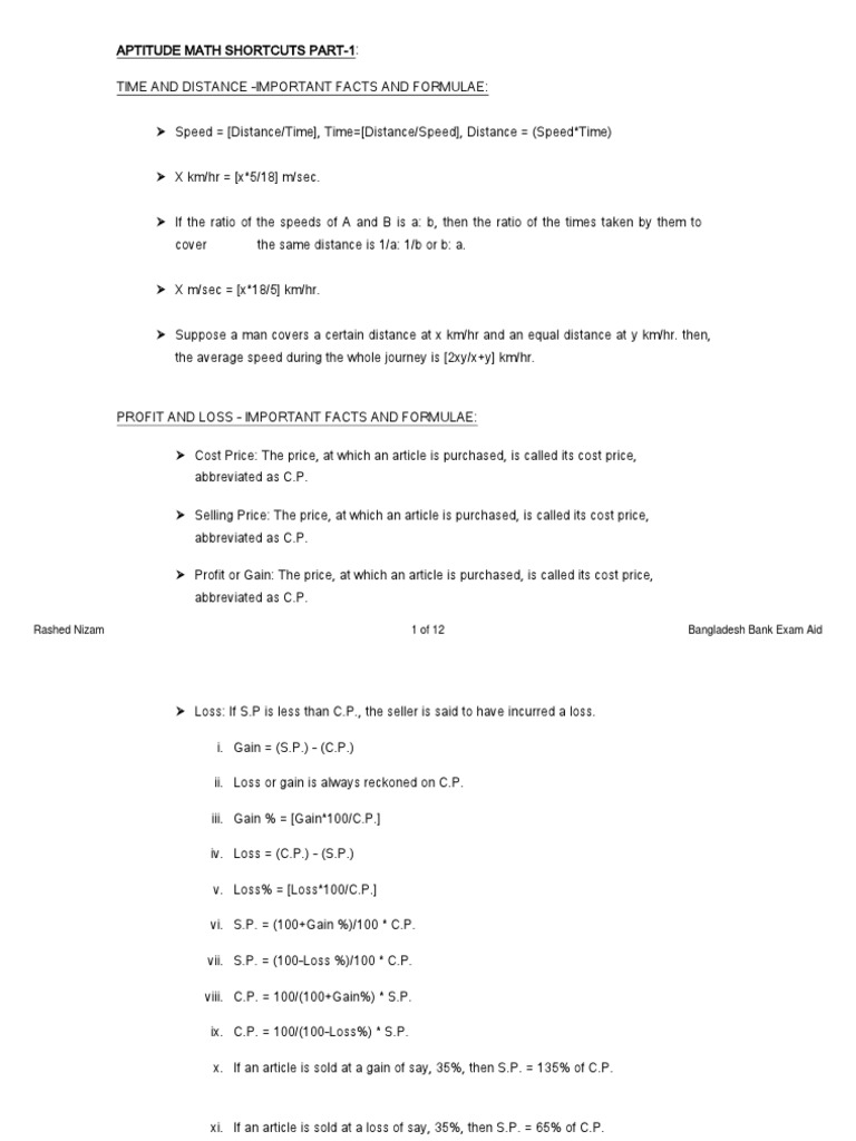 Shortcuts For Bank Math - New | PDF | Teaching Methods & Materials ...