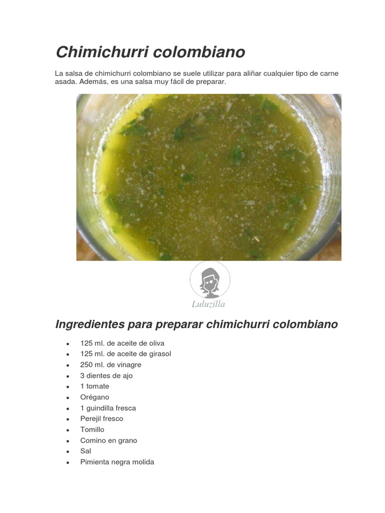 Salsas Colombianas | PDF | Relleno | Preparación de comida y bebida