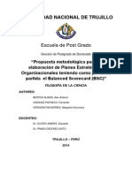 Planes Estratégicos Organizacionales teniendo como punto de partida  el Balanced Scorecard