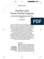 Kearifan Lokal Versus Otoritas Penguasa: Kajian Utama