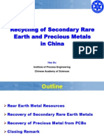 Recycling of Secondary Rear Earth Metal