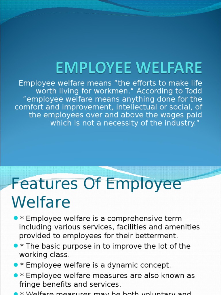 Employee Welfare Welfare Employment