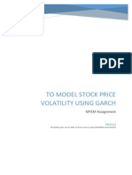 To Model Stock Price Volatility Using Garch: MFEM Assignment