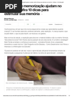 Técnicas de Memorização Ajudam No Estudo; Confira 10 Dicas Para Estimular Sua Memória