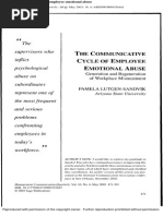 Workplace Abuse - The Communicative Cycle of Employee Emotional Abuse - Generation and Regeneration of Workplace Mistreatment (Cult of Workplace) PDF Afticle