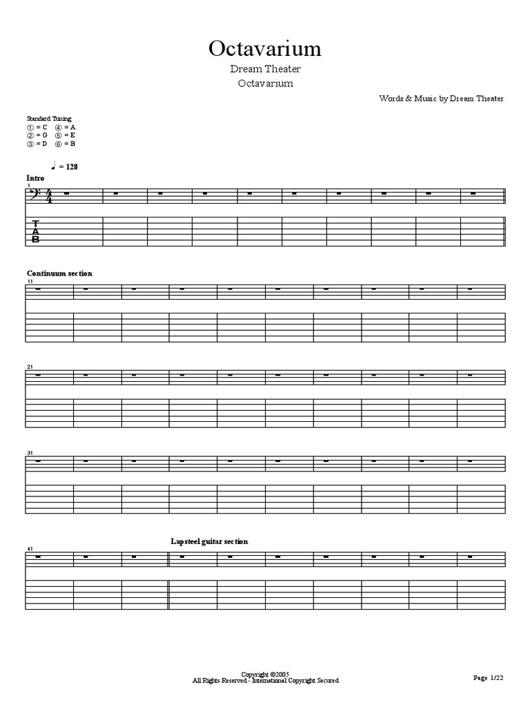 Dream Theater - Octavarium (JM Bass) | PDF | Chordophones | Guitars