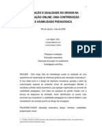 Inovação e Qualidade Do Design Na Educação Online - Uma Contribuição À Usabilidade Pedagógica